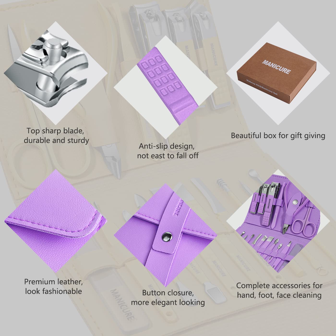 16-in-1 Stainless Steel Nail Care Kit | Manicure & Pedicure Grooming Set