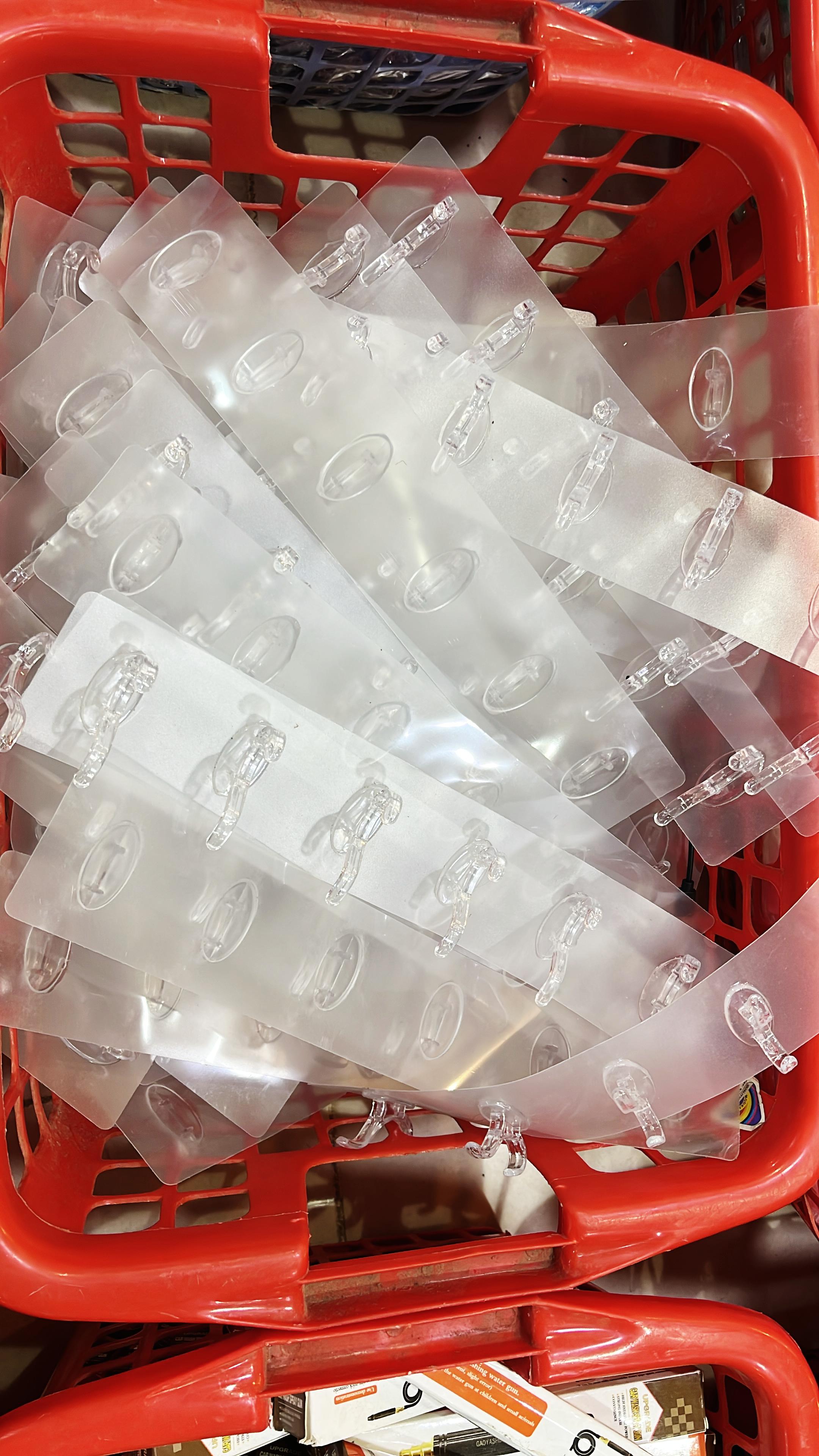 Transparent Sticky Hooks Strip | Heavy-Duty Waterproof Self-Adhesive Wall Hooks