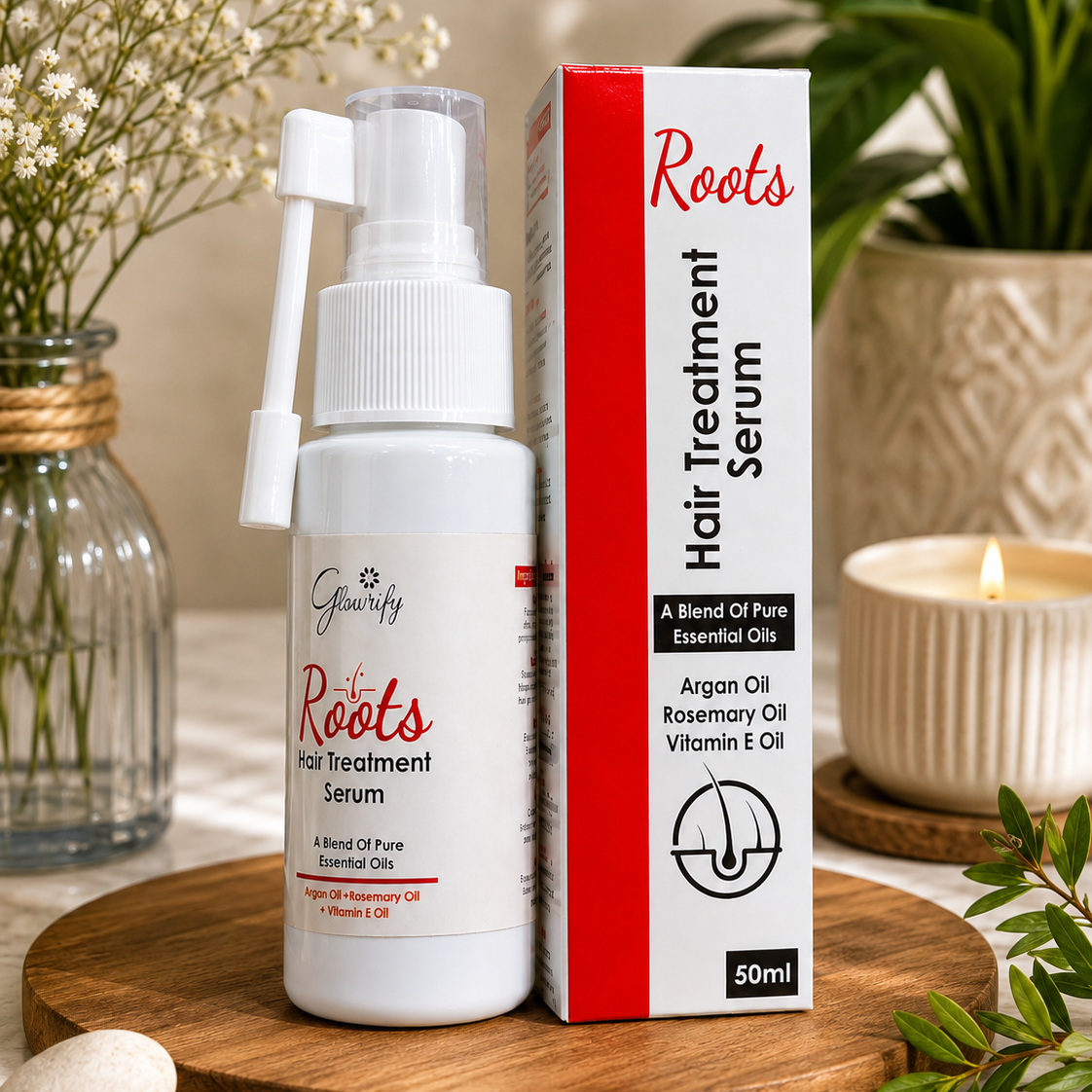 Glowrify Roots Hair Treatment Serum 50ML | Nourishing Scalp & Hair Root Care