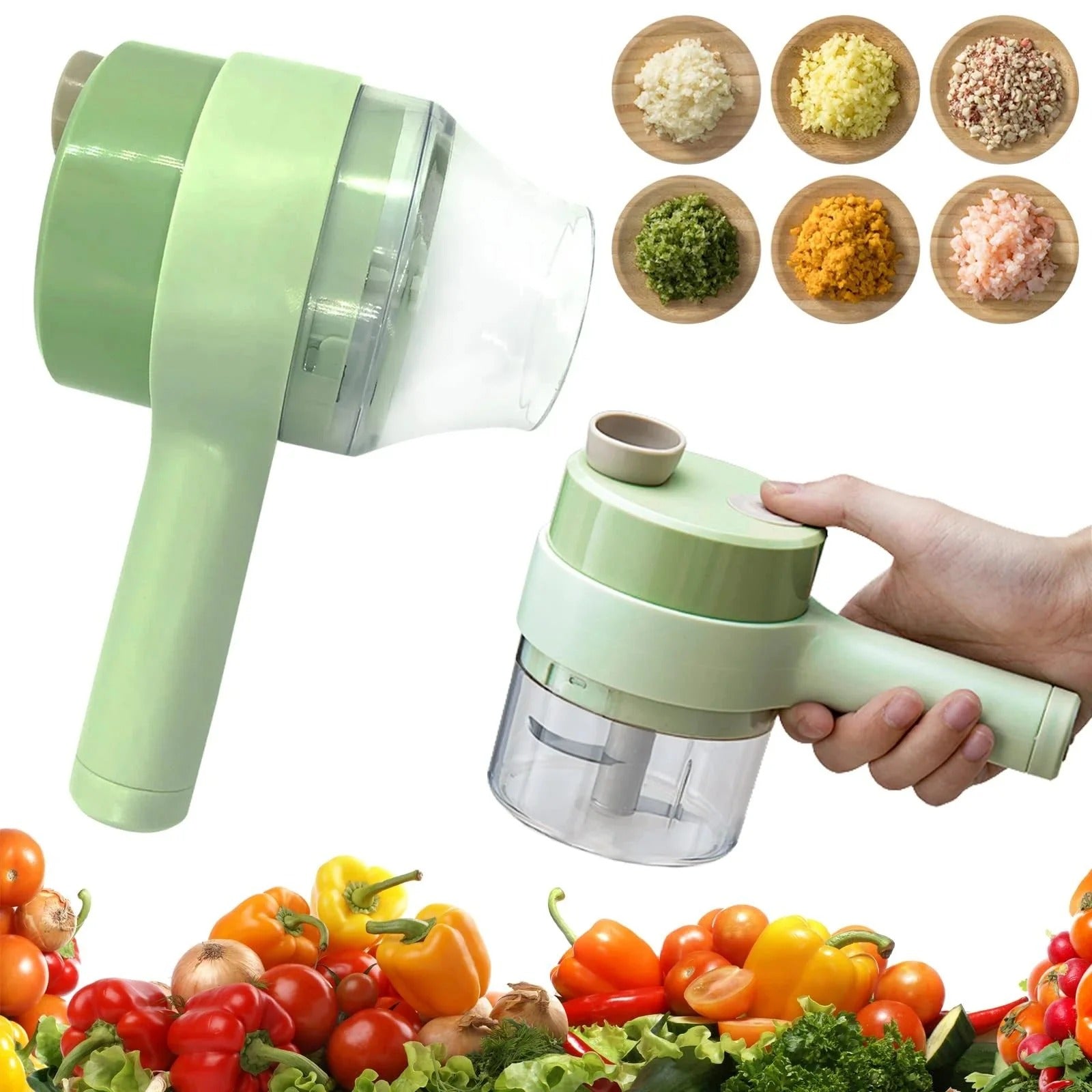 Electric Vegetable Cutter & Chopper | Handheld Multifunctional Food Slicer