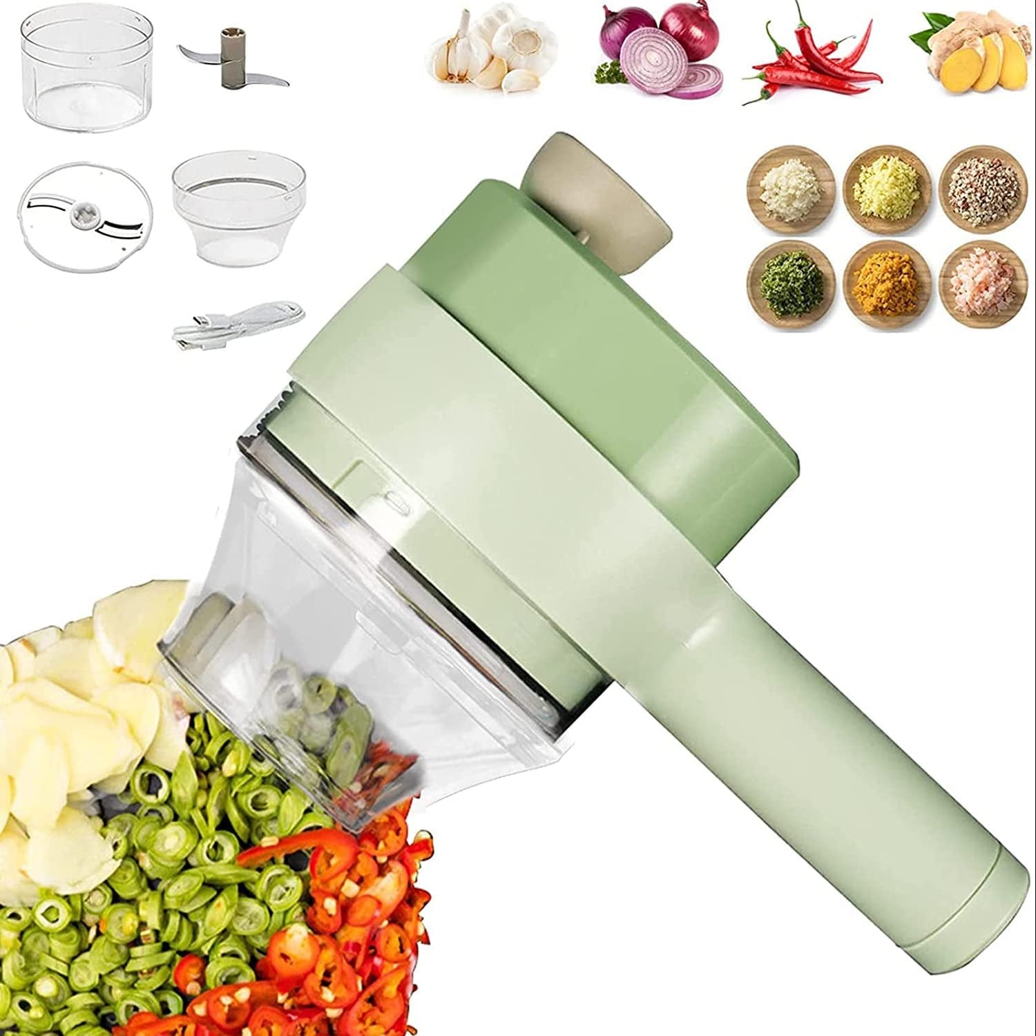Electric Vegetable Cutter & Chopper | Handheld Multifunctional Food Slicer