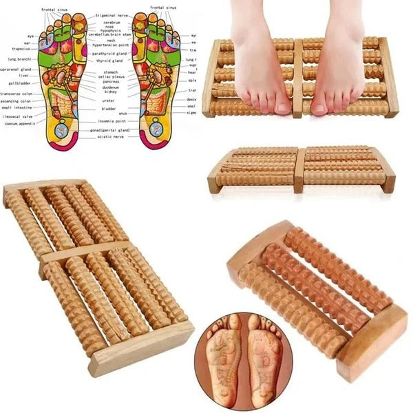 Wooden Roller Foot Massager | Natural Wood Foot Massage Roller for Relaxation