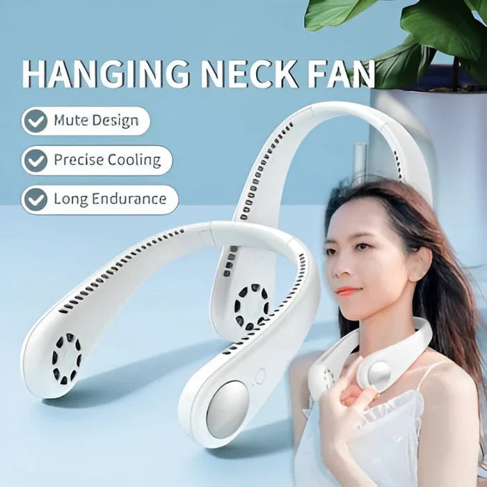 Premium Bladeless Neck Fan with Silicone Band | Wearable Personal Air Cooler