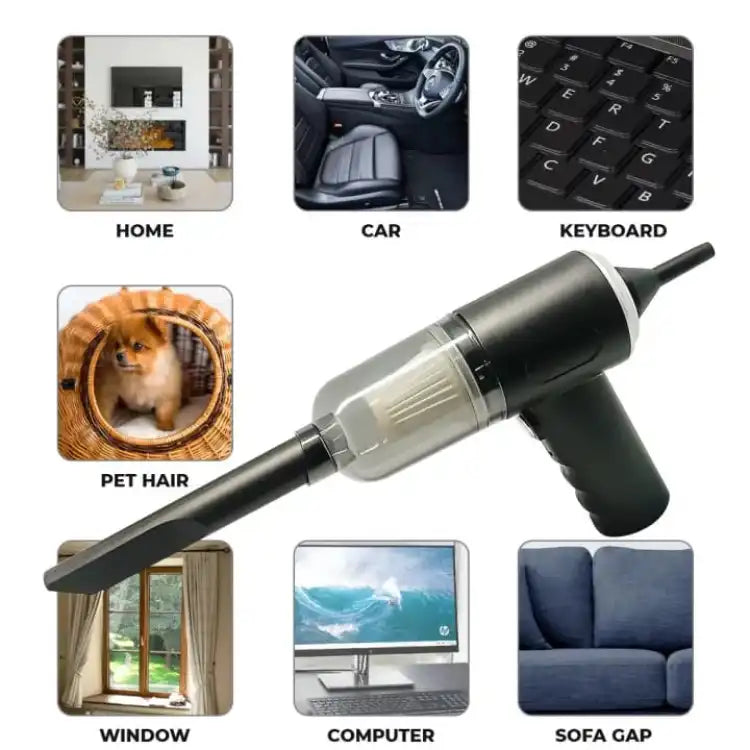 3-in-1 Portable Cordless Vacuum Cleaner & Air Duster for Car, Home & Electronics