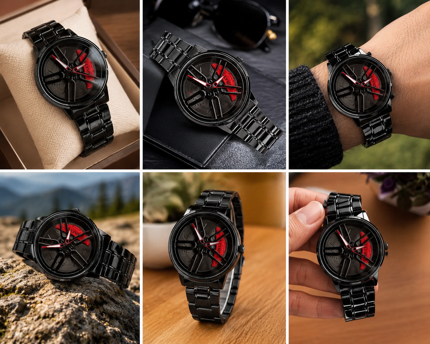 Men's Spinning Dial Watch | Stylish Rotating Wheel Quartz Wristwatch