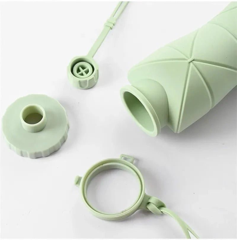 600ML Silicone Folding Water Bottle | Collapsible Travel & Gym Bottle