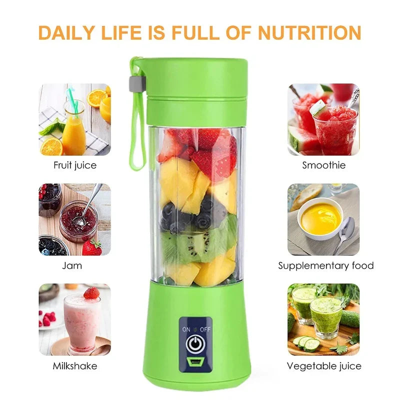 Portable Blender 380ML | Rechargeable USB Personal Blender for Smoothies & Shakes