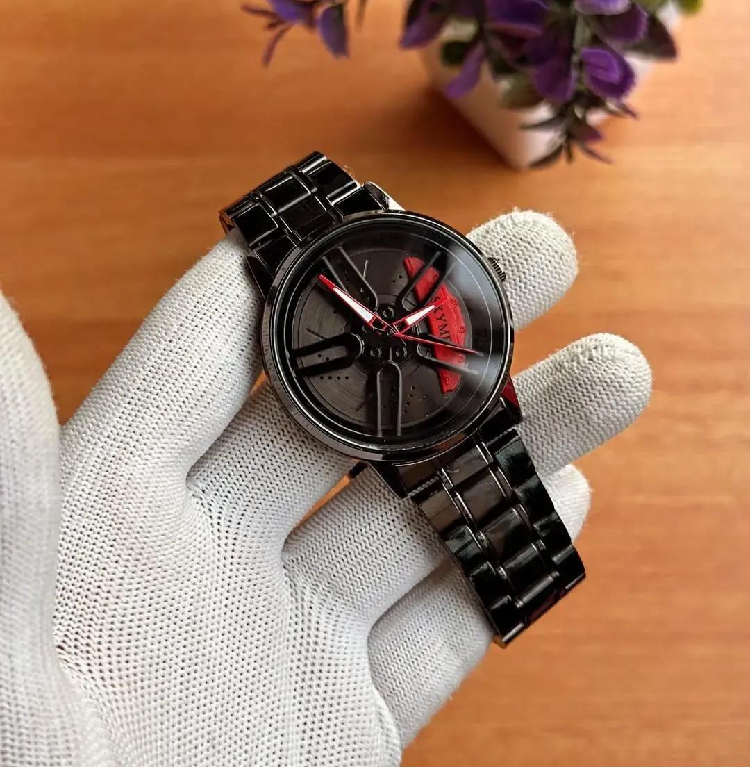 Men's Spinning Dial Watch | Stylish Rotating Wheel Quartz Wristwatch