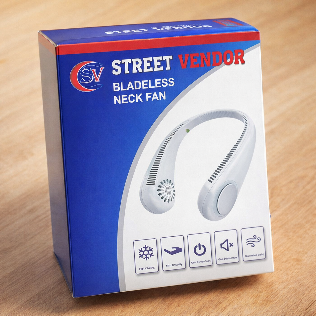 Premium Bladeless Neck Fan with Silicone Band | Wearable Personal Air Cooler