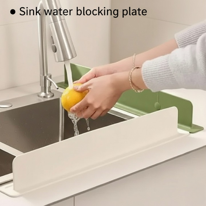 Silicone Sink Splash Guard with Double Suction Cups | Flexible Kitchen & Bathroom Sink Protector