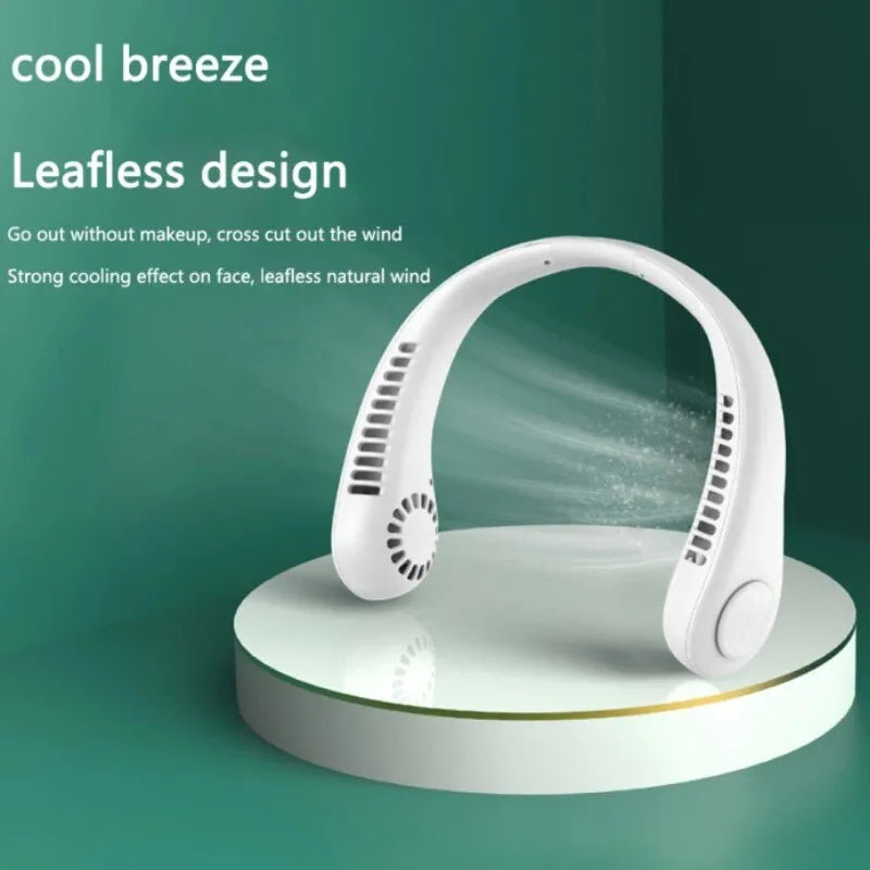 Premium Bladeless Neck Fan with Silicone Band | Wearable Personal Air Cooler