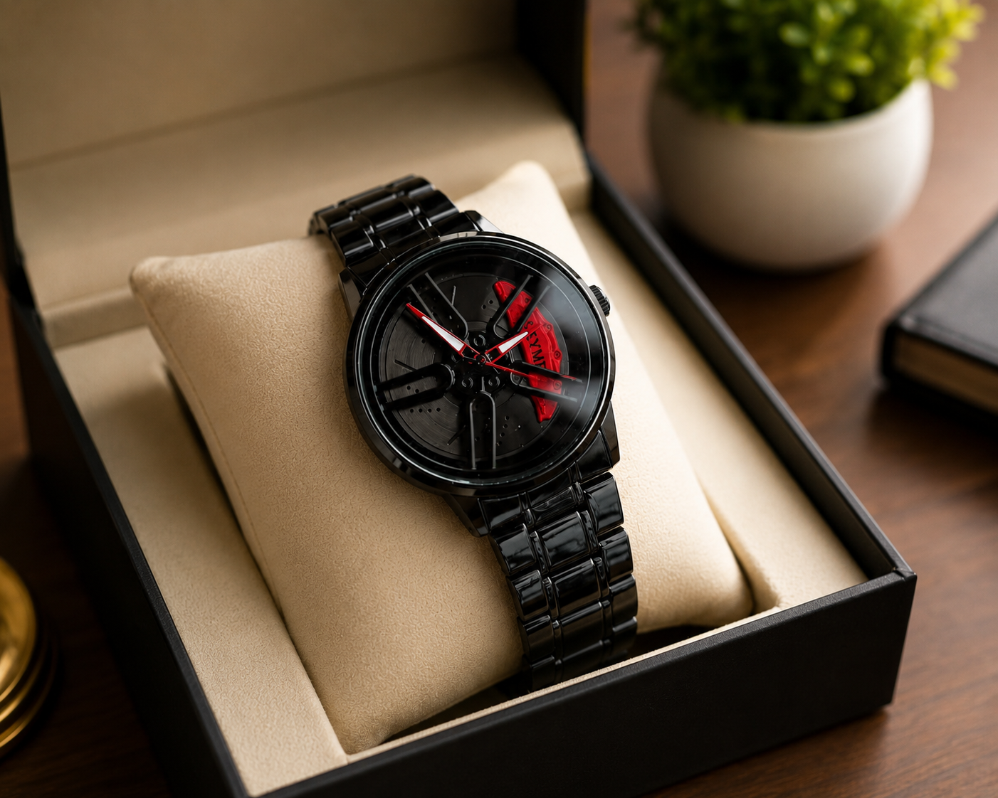 Men's Spinning Dial Watch | Stylish Rotating Wheel Quartz Wristwatch
