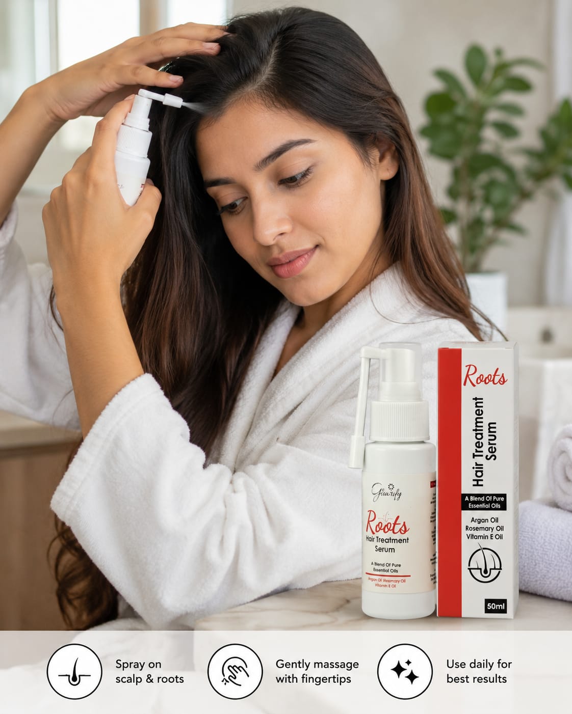 Glowrify Roots Hair Treatment Serum 50ML | Nourishing Scalp & Hair Root Care