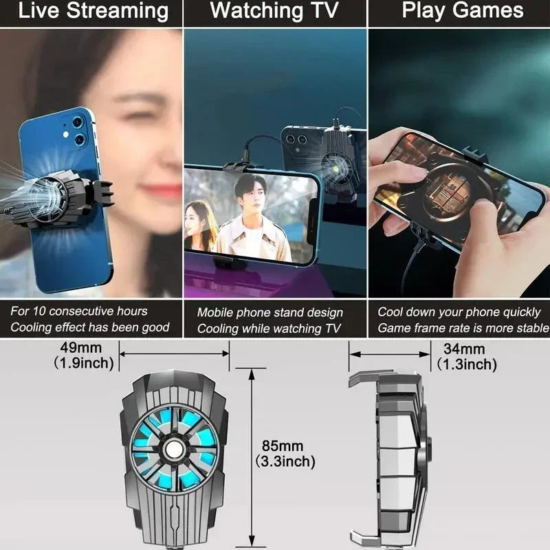 Portable Phone Cooler Fan – Quiet Mobile Cooling Fan for Gaming & Video Streaming