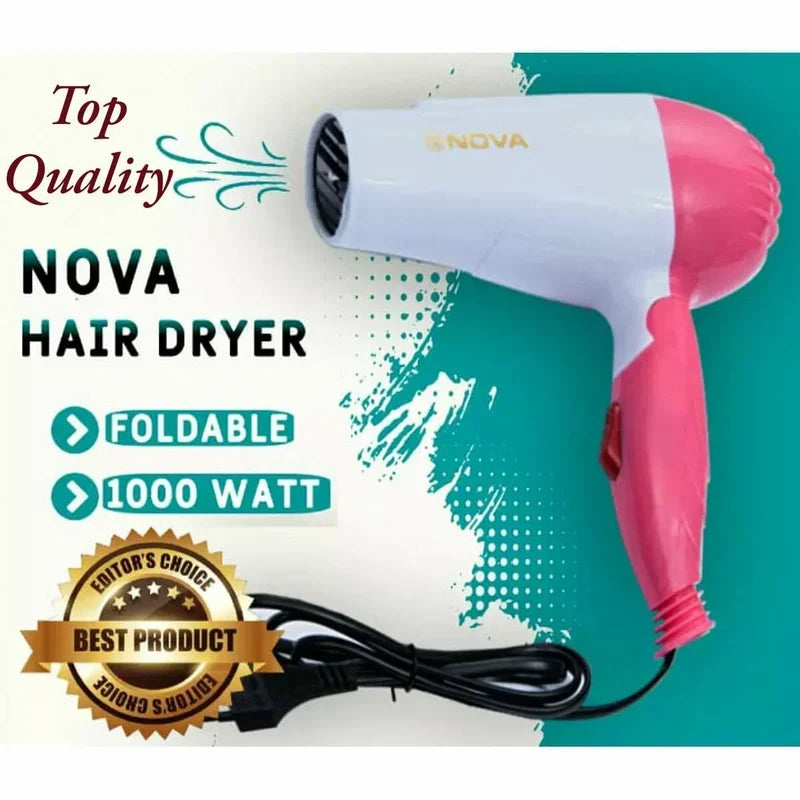 Nova Hair Dryer NV-1290 | Foldable Compact Hair Dryer for Quick Drying & Travel